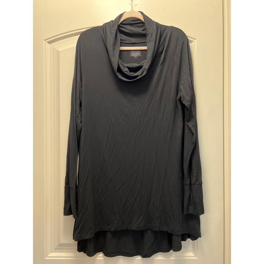 Cuddl Dudds Women’s Cowl Neck Pullover Long Sleeve Comfy Blouse Top Sz XL‎ Black
